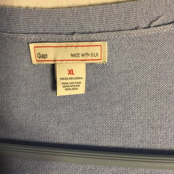 Women's GAP Light Blue Stripped Cardigan Size XL - Picture 5 of 8